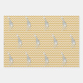 Sudan Brown Safari Zickzack mit Pop Art Giraffe Geschenkpapier Set (Vorderseite)