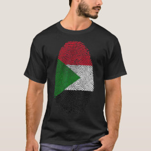 Sudan Flag Fingerprint It is in my DNA Gift for Su T-Shirt