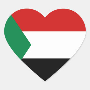 "Sudan Flag Heftpflaster" Herz-Aufkleber