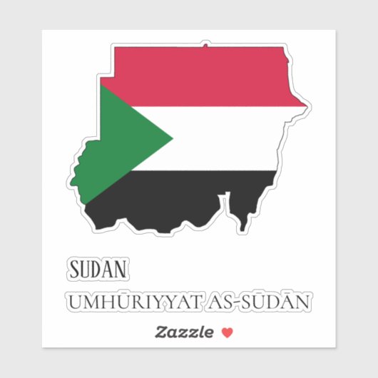 Sudan Flag Map Patriotic Aufkleber (Blatt)