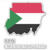 Sudan Flag Map Patriotic Aufkleber (Vorderseite)