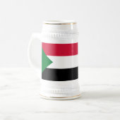 Sudan-Flagge Bierglas (Vorderseite Links)