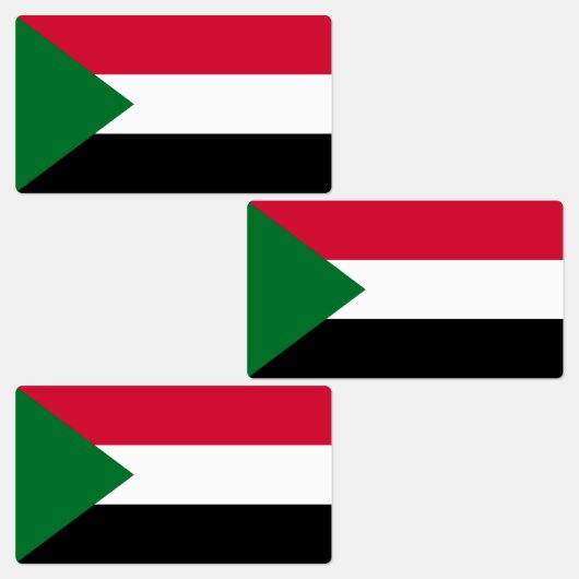 Sudan-Flagge Etiketten (Gruppe)