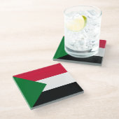 Sudan-Flagge Glasuntersetzer (Schrägansicht)