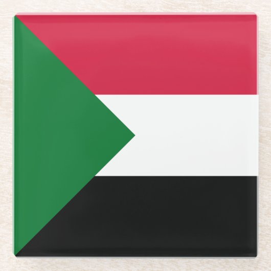 Sudan-Flagge Glasuntersetzer (Vorderseite)