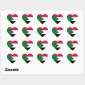 Sudan-Flagge Herz-Aufkleber (Blatt)