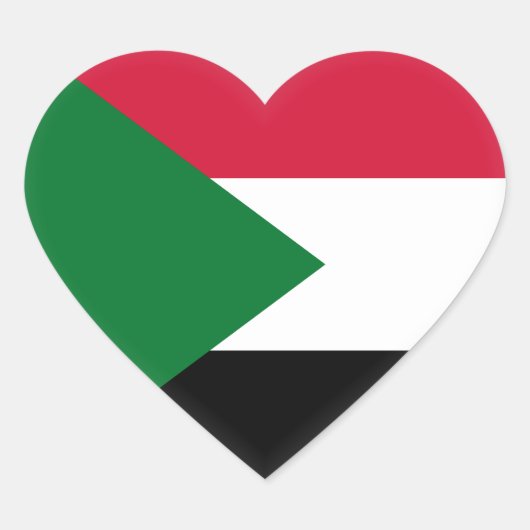 Sudan-Flagge Herz-Aufkleber (Vorderseite)
