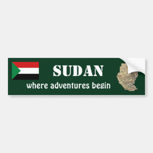 Sudan-Flagge + Karte Aufkleber Autoaufkleber