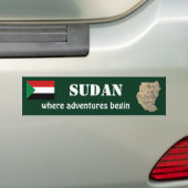 Sudan-Flagge + Karte Autoaufkleber (Auf Auto)