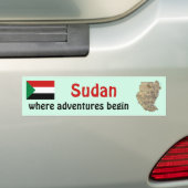 Sudan-Flagge + Karte Autoaufkleber (Auf Auto)