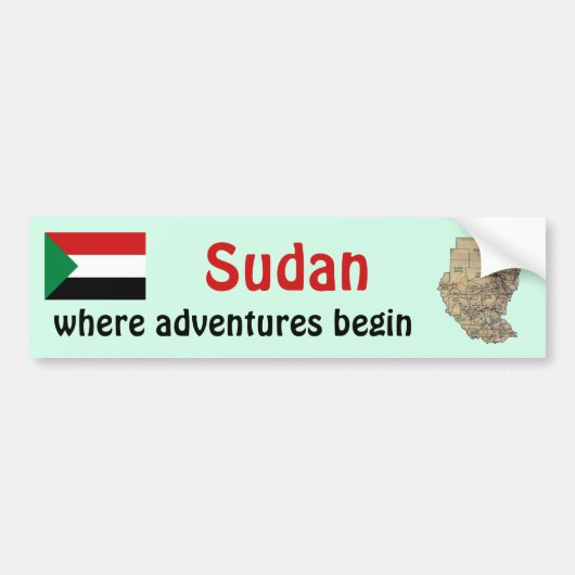 Sudan-Flagge + Karte Autoaufkleber (Vorne)