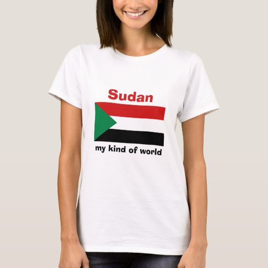 Sudan-Flagge + Karte + Text-T - Shirt (Vorderseite)