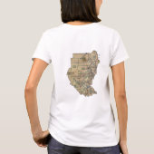 Sudan-Flagge + Karte + Text-T - Shirt (Rückseite)