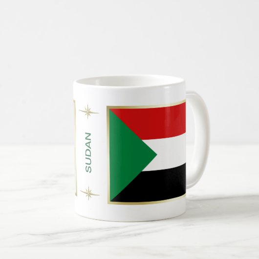 Sudan-Flagge + Karten-Tasse Kaffeetasse (VorderseiteRechts)