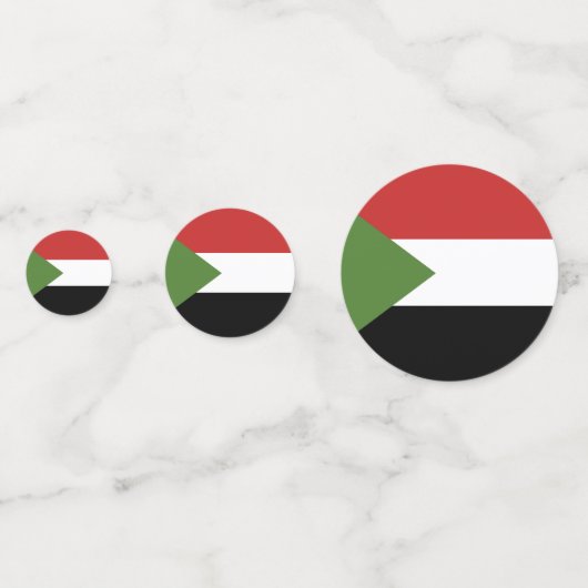Sudan-Flagge Konfetti (Rückseiten)