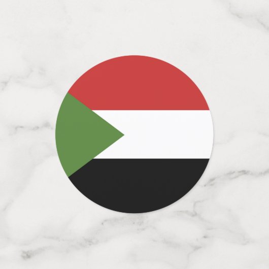 Sudan-Flagge Konfetti (Klein Vorderseite)