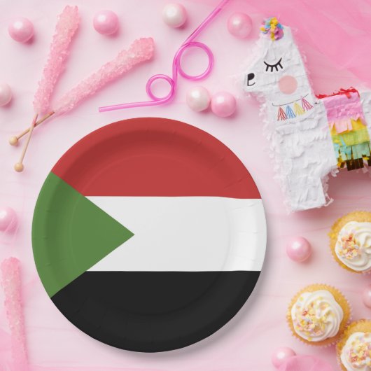 Sudan-Flagge Pappteller (Party)
