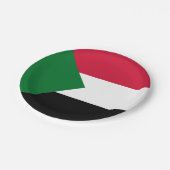 Sudan-Flagge Pappteller (Schrägansicht)