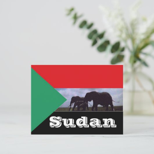 Sudan-Flagge Postkarte (Stehend Vorderseite)