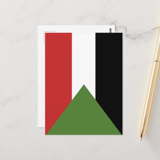 Sudan-Flagge Postkarte (Vorderseite/Rückseite Beispiel)