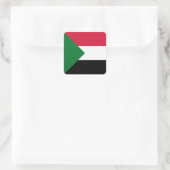 Sudan-Flagge Quadratischer Aufkleber (Tasche)