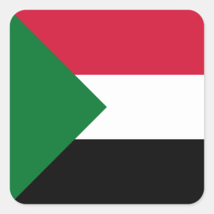 Sudan-Flagge Quadratischer Aufkleber