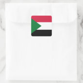 Sudan-Flagge Quadratischer Aufkleber (Tasche)