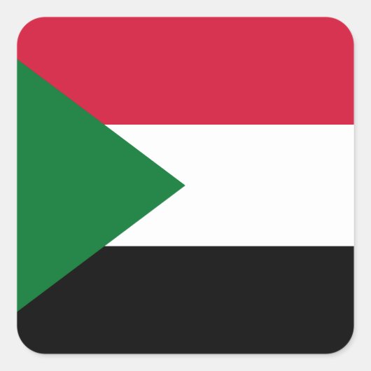 Sudan-Flagge Quadratischer Aufkleber (Vorderseite)