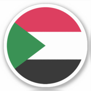 Sudan-Flagge Rund Aufkleber