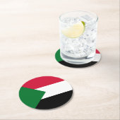 Sudan-Flagge Runder Pappuntersetzer (Vor Ort)