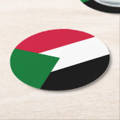 Sudan-Flagge Runder Pappuntersetzer (Angewinkelt)