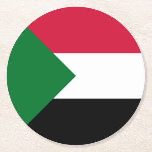 Sudan-Flagge Runder Pappuntersetzer