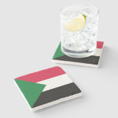 Sudan-Flagge Steinuntersetzer (Seitenansicht)
