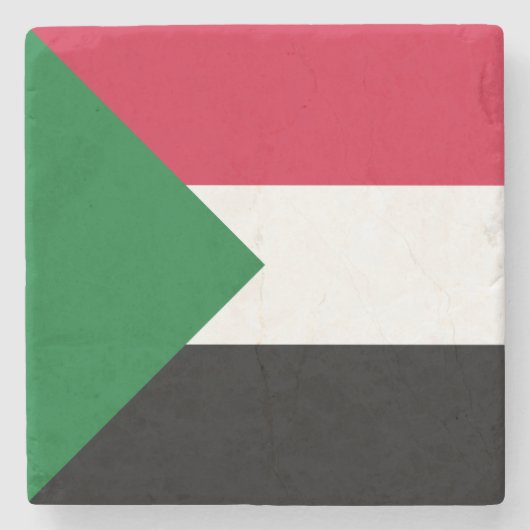 Sudan-Flagge Steinuntersetzer (Vorderseite)