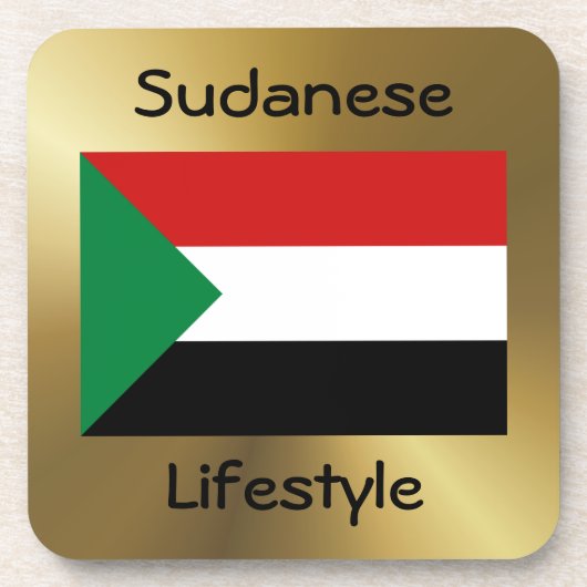 Sudan-Flagge+Text-Untersetzer Getränkeuntersetzer (Vorderseite)
