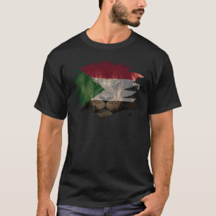 Sudan-Flagge u. afrikanischer Löwe-Bild- T-Shirt