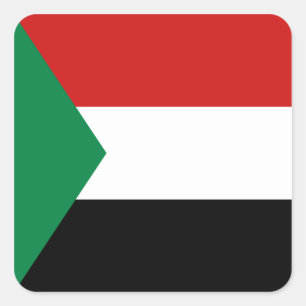 Sudan-Flaggen-Aufkleber Quadratischer Aufkleber