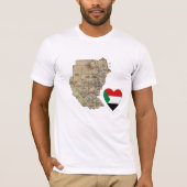 Sudan-Flaggen-Herz und Karten-T - Shirt (Vorderseite)