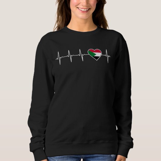 Sudan Heartbeat Sudanese Flag and Heart Love Afric Sweatshirt (Vorderseite)