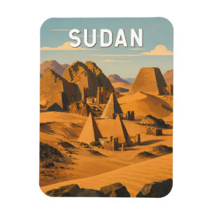 Sudan Illustration Reise Kunst Vintage Magnet