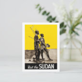 Sudan, Krieger, Speere, Vintag, Reisen Postkarte (Stehend Vorderseite)