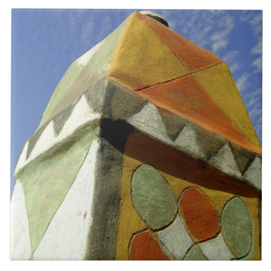 Sudan, Nord (Nubia), dekoriertes Dach Fliese (Vorderseite)