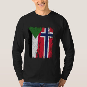 Sudan Norwegen Halbfahne sudanesische norwegische T-Shirt