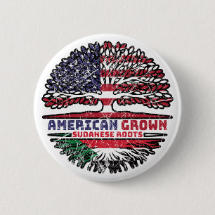 Sudan Sudanese USA USA Vereinigte Staaten Tree Button