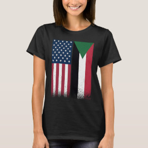 Sudan Sudanesische amerikanische Flaggen Proud USA T-Shirt