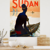 Sudan, traditioneller Fischfang, Vintage Poster (Küche)