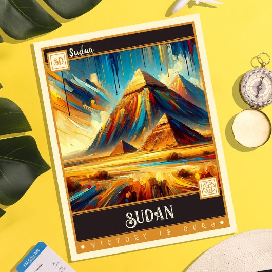 Sudan | Vintage Malerei Postkarte