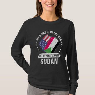 Sudanese American Patriot Grown Proud My Heart is  T-Shirt