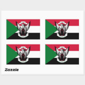 sudanesische Flagge & Emblem, Flagge des Sudan Rechteckiger Aufkleber (Blatt)