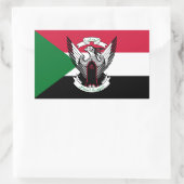 sudanesische Flagge & Emblem, Flagge des Sudan Rechteckiger Aufkleber (Tasche)